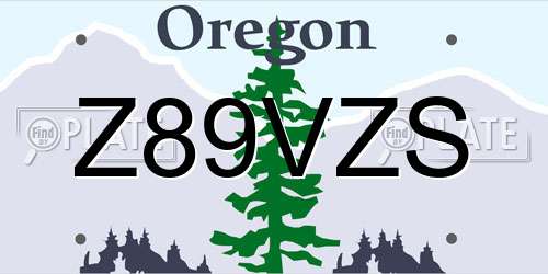 Z89VZS Oregon License Plate