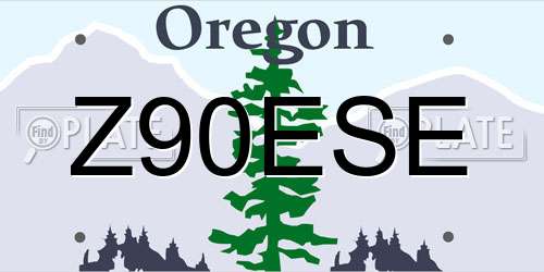 Z90ESE Oregon License Plate
