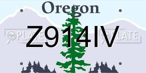 Z914IV Oregon License Plate