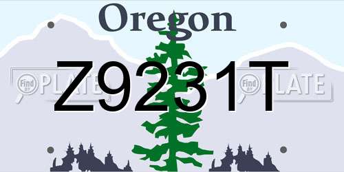 Z9231T Oregon License Plate