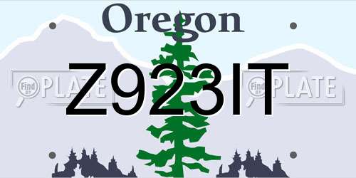 Z923IT Oregon License Plate