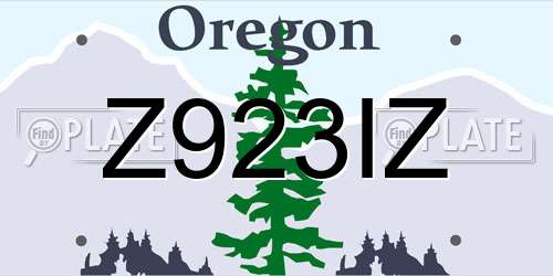Z923IZ Oregon License Plate