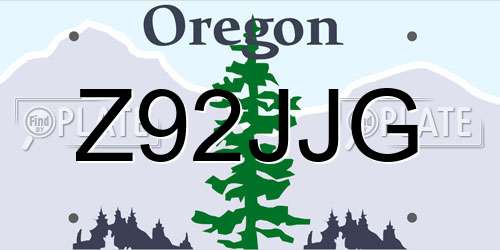 Z92JJG Oregon License Plate