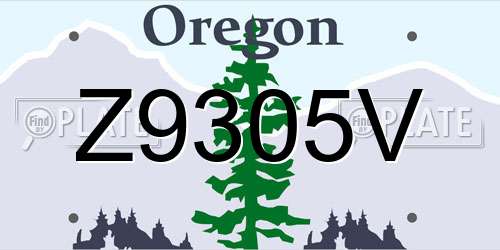 Z9305V Oregon License Plate