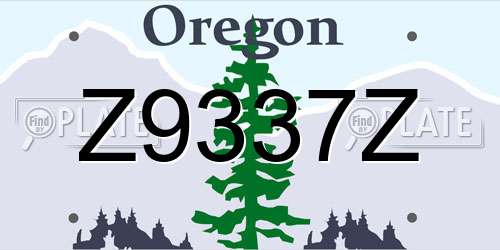 Z9337Z Oregon License Plate