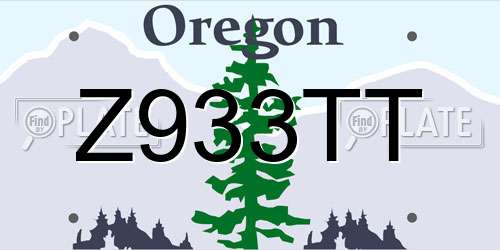 Z933TT Oregon License Plate