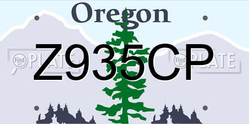 Z935CP Oregon License Plate
