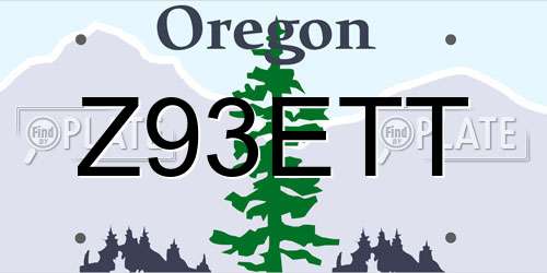 Z93ETT Oregon License Plate