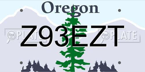 Z93EZT Oregon License Plate