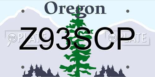 Z93SCP Oregon License Plate