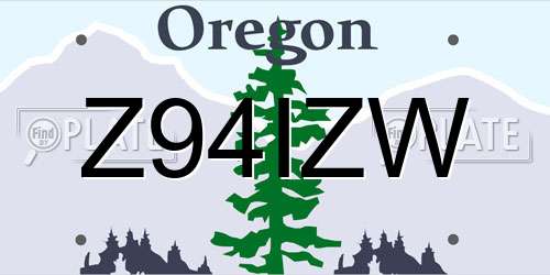 Z94IZW Oregon License Plate