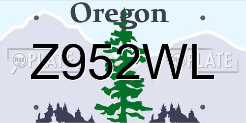 Z952WL Oregon License Plate