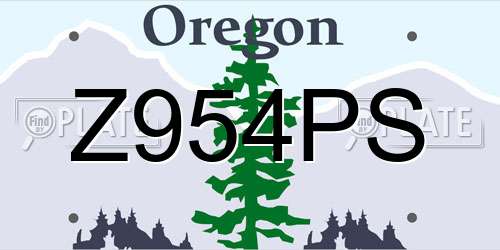 Z954PS Oregon License Plate