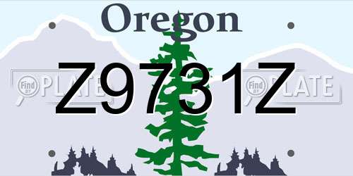 Z9731Z Oregon License Plate