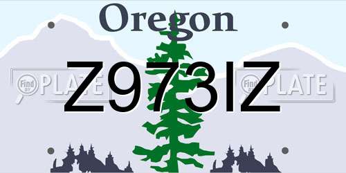 Z973IZ Oregon License Plate