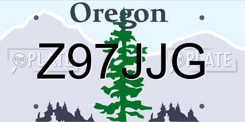 Z97JJG Oregon License Plate