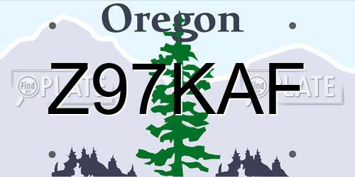Z97KAF Oregon License Plate