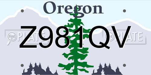 Z981QV Oregon License Plate