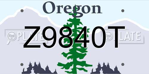 Z9840T Oregon License Plate