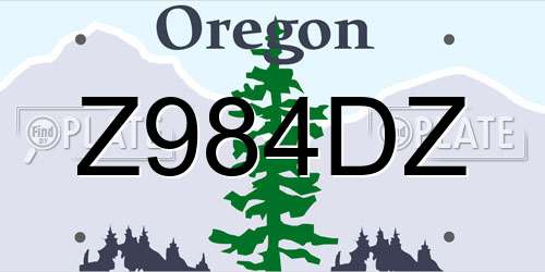 Z984DZ Oregon License Plate