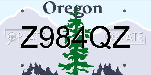 Z984QZ Oregon License Plate