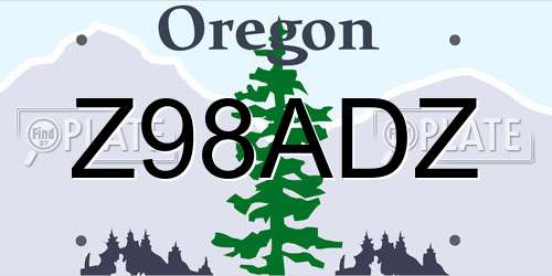 Z98ADZ Oregon License Plate
