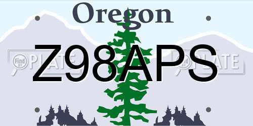 Z98APS Oregon License Plate