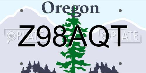 Z98AQT Oregon License Plate