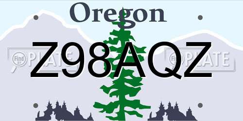 Z98AQZ Oregon License Plate