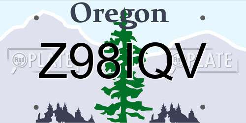 Z98IQV Oregon License Plate