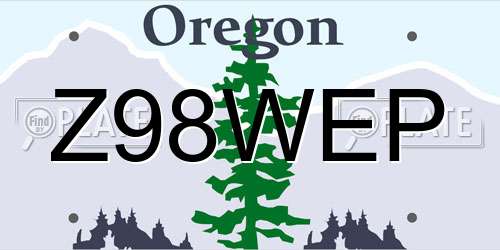 Z98WEP Oregon License Plate
