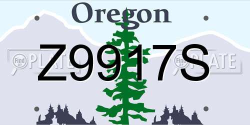 Z9917S Oregon License Plate