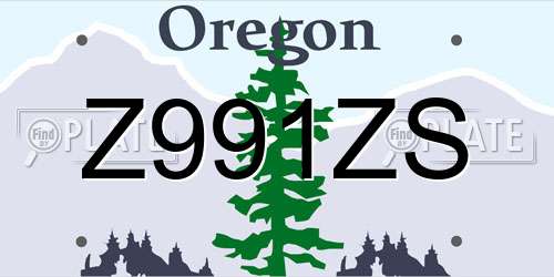 Z991ZS Oregon License Plate