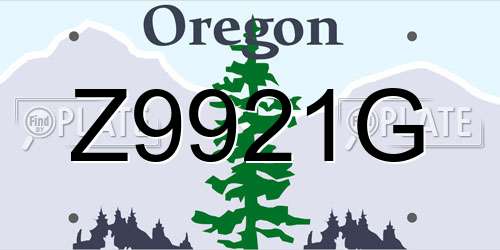 Z9921G Oregon License Plate