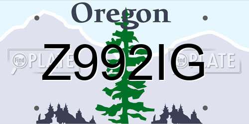 Z992IG Oregon License Plate