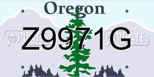 Z9971G Oregon License Plate