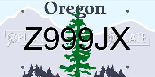 Z999JX Oregon License Plate
