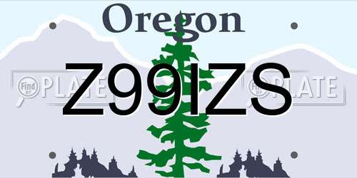 Z99IZS Oregon License Plate