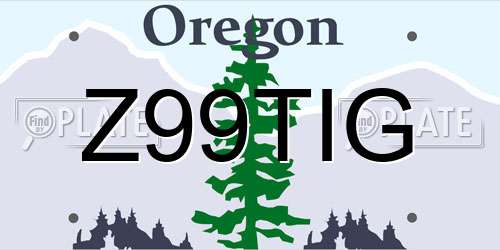 Z99TIG Oregon License Plate