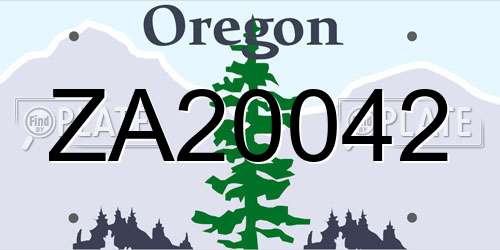 ZA20042 Oregon License Plate