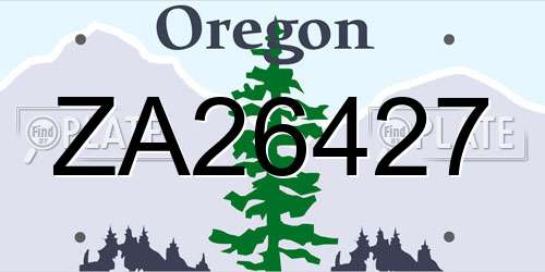 ZA26427 Oregon License Plate