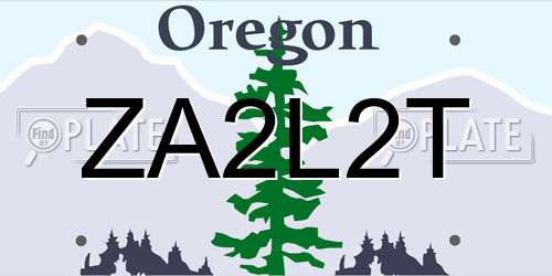 ZA2L2T Oregon License Plate