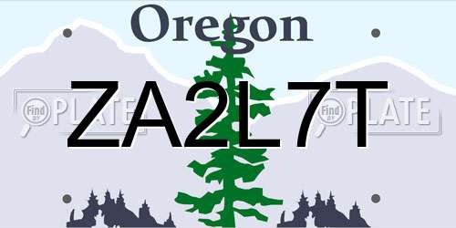 ZA2L7T Oregon License Plate