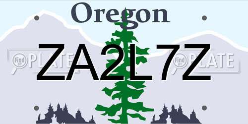 ZA2L7Z Oregon License Plate