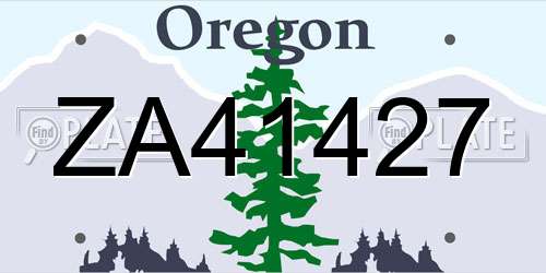 ZA41427 Oregon License Plate