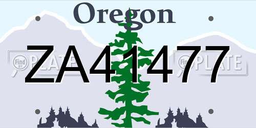 ZA41477 Oregon License Plate