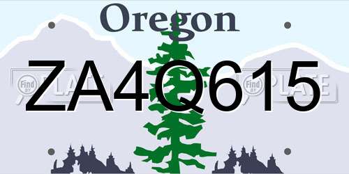 ZA4Q615 Oregon License Plate