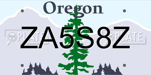 ZA5S8Z Oregon License Plate