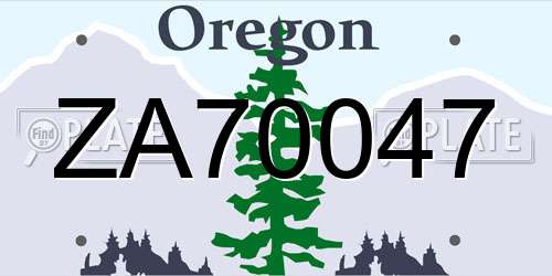 ZA70047 Oregon License Plate