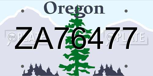 ZA76477 Oregon License Plate